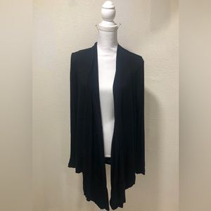 MELISSA MCCARTHY SEVEN7 - MIXED MEDIA WATERFALL CARDIGAN (color: BLACK) NWT